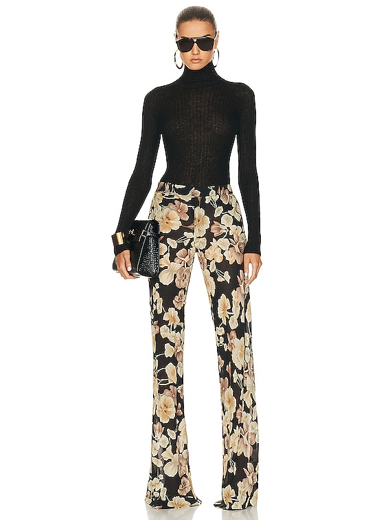 Saint Laurent Long Sleeve Sweater in Noir | FWRD