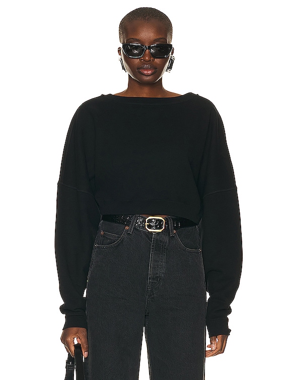 Saint laurent best sale cropped sweatshirt