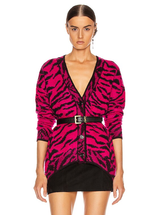 saint laurent zebra cardigan