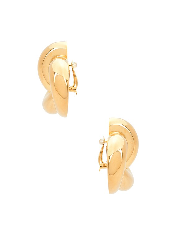 Saint Laurent Oversize Knot Earrings in Dore | FWRD
