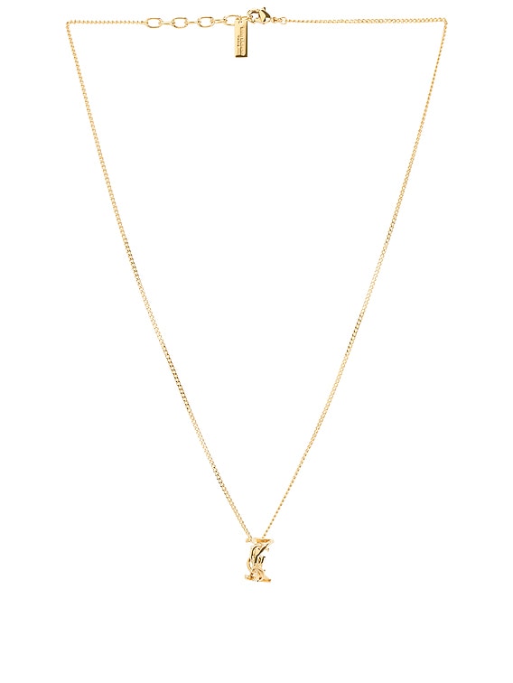SAINT LAURENT PARIS| (804330 Y1500 8030) Saint Laurent YSL Necklace in Dore | FWRD