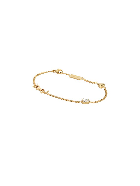 アクセサリー Saint Laurent Paris Heart l Bracelet Saint Laurent YSL Heart & Rhinestone Bracelet in Crystal & Aged