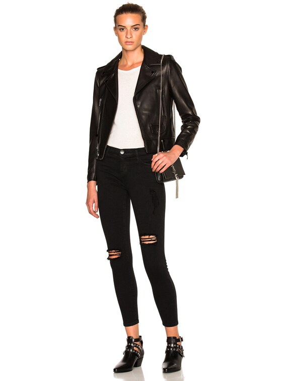 【SAINT LAURENT】 Classic Motorcycle Jacket - Black Saint Laurent Classic Motorcycle Jacket in Black & Black | FWRD