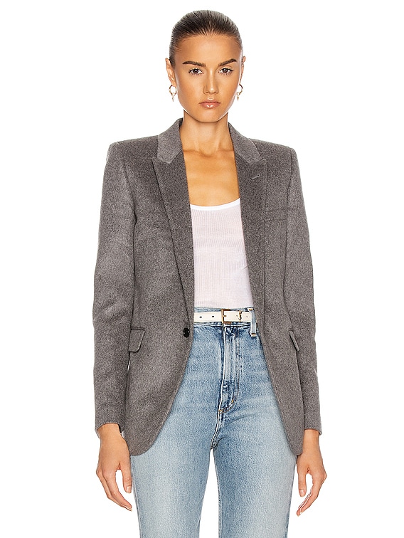 Saint Laurent Tailored Jacket in Gris Clair Melange | FWRD