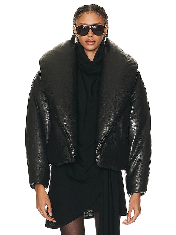 Saint Laurent Leather Coat in Noir | FWRD