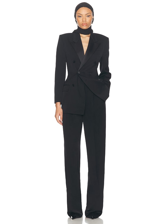 Saint Laurent Tailored Blazer in Noir | FWRD
