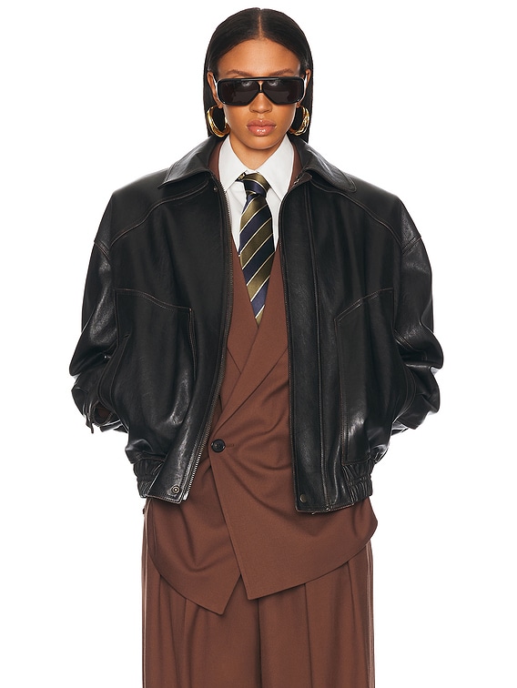 Saint Laurent Bomber Jacket in Reglisse & Auburn | FWRD