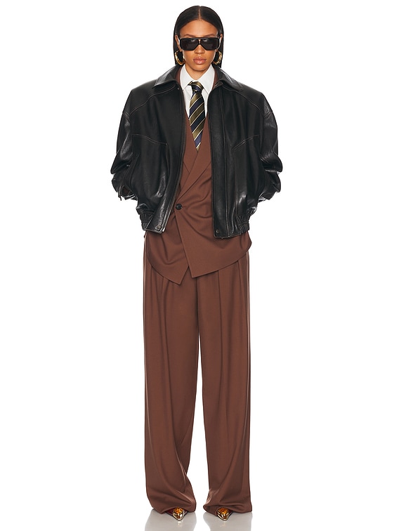 ジャケット Saint Laurent FW25 TAILORED JACKET (821942 Y1I25 1506) Saint Laurent Bomber Jacket in Reglisse & Auburn | FWRD