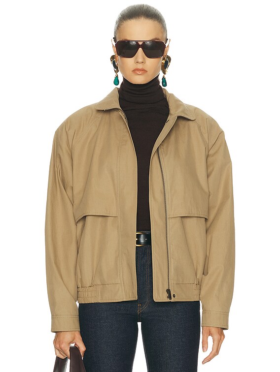 Yves Saint Laurent ベージュ ブルゾン jacket in cotton canvas in Beige | Saint Laurent | YSL EN-US