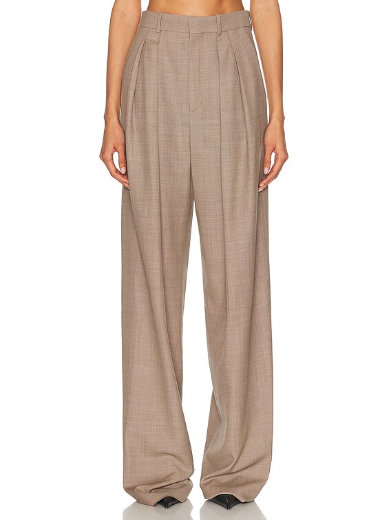 パンツ Saint Laurent FW25 TAILORED PANTS (824389 Y1I25 1506) wide-leg pants in caviar wool | Saint Laurent | YSL TH