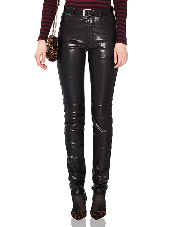 mid rise leather pants