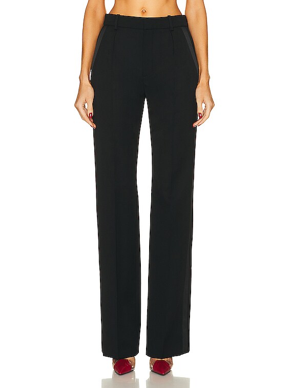 パンツ Saint Laurent FW22 Black wool pant (718838Y512W 1000) Saint Laurent Leather Pant in Black | FWRD