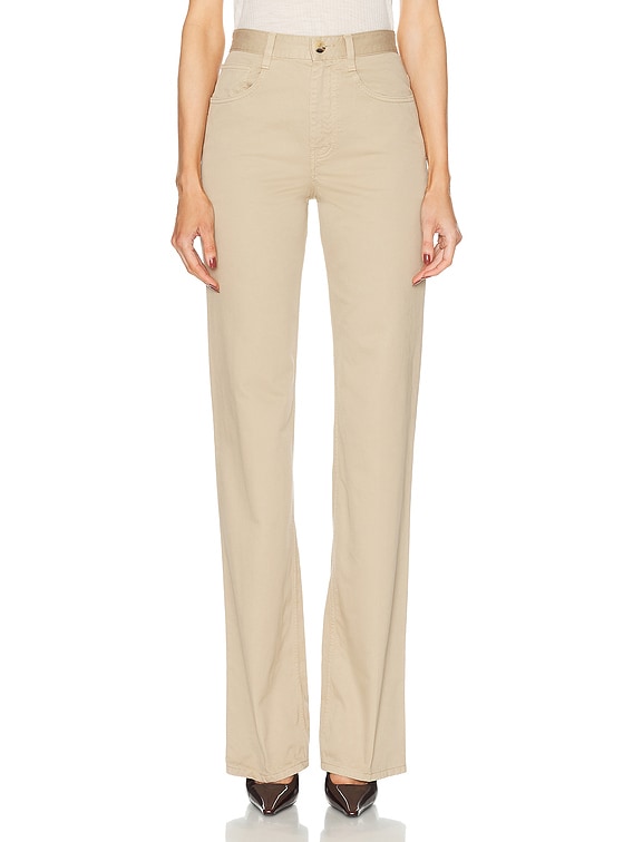 Saint Laurent Straight Leg Pant in Safari Beige | FWRD