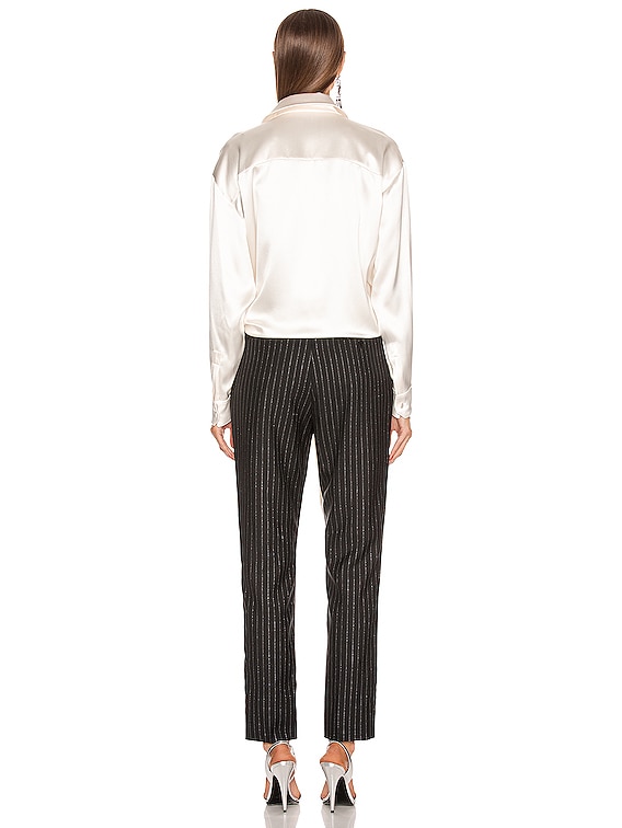 Saint Laurent Long Sleeve Top in White | FWRD