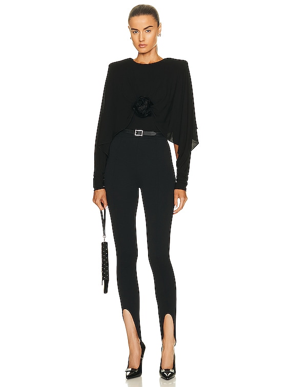 Saint Laurent Long Sleeve Top in Noir | FWRD