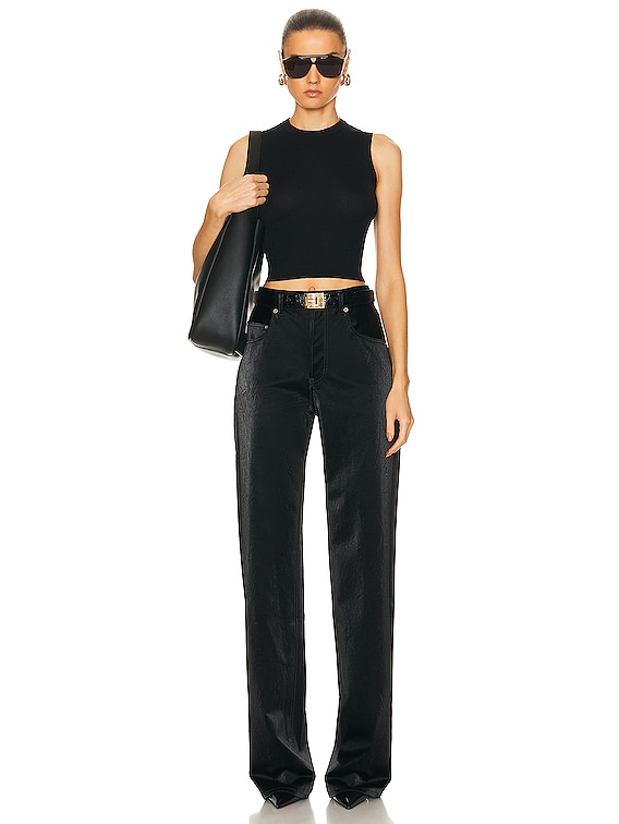 Saint Laurent Sleeveless Top in Noir | FWRD Saint Laurent Sleeveless Top in Noir | FWRD
