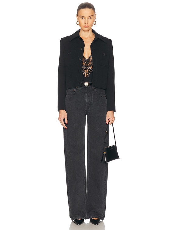 【送料&関税込】Saint Laurent Sleeveless Velvet Bodysuit Atu Body Couture square-neck Velvet Bodysuit | Black | FARFETCH