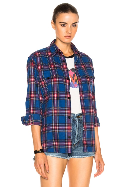 saint laurent checked shirt