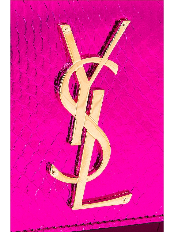Saint Laurent Small Kate Bag in Shiny Fuchsia | FWRD