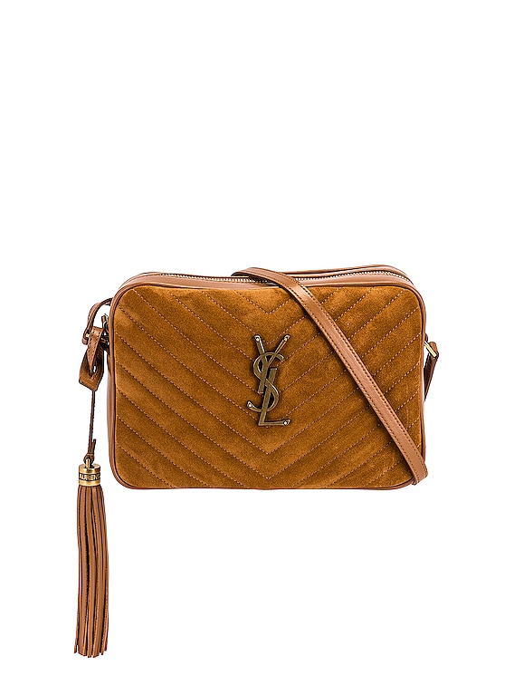 Lou Suede And Leather Camera Bag in Beige - Saint Laurent