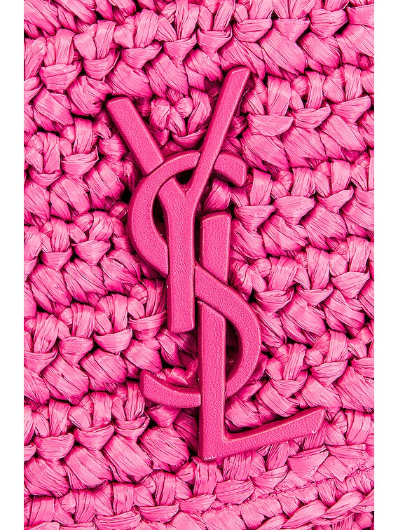 Saint Laurent Medium Niki Raffia Chain Bag in Bright Pink