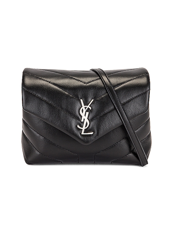 Saint Laurent LouLou Shoulder Bag Toy Black in Leather with Silver-tone - US