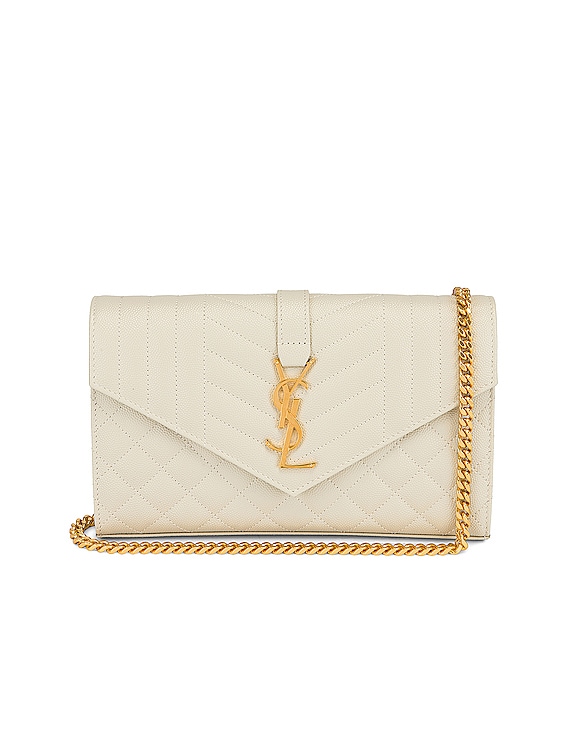 Ysl Envelope Chain Wallet Crema Soft