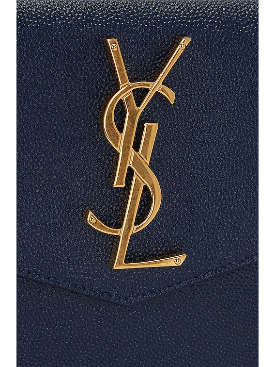 Saint Laurent Medium Uptown Pouch in Blue Charron