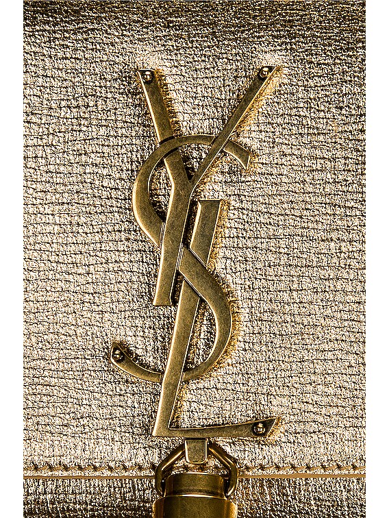 Saint Laurent Small Kate Tassel Monogramme Chain Bag in Oro | FWRD