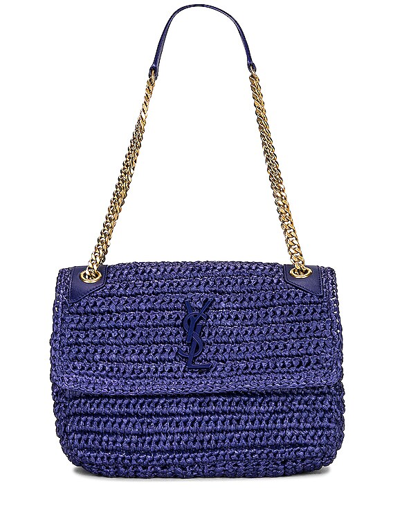 Medium niki raffia shoulder bag - Saint Laurent - Women