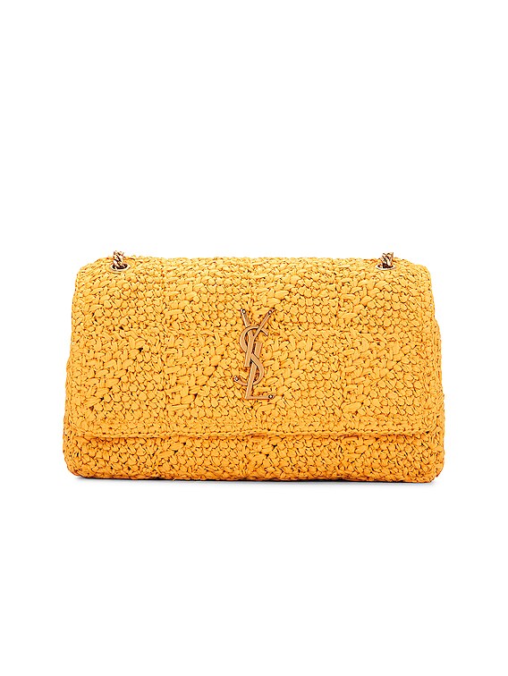 Saint Laurent Jamie Medium Naturale Raffia Shoulder Bag New