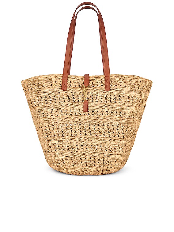 Saint Laurent Rive Gauche Supple Raffia Tote Bag Natural in Raffia