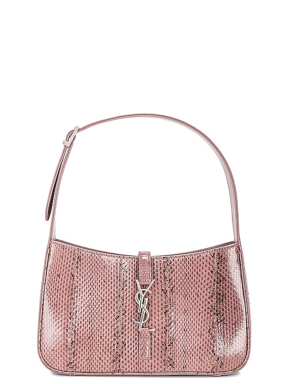 Saint Laurent Le 5 A 7 Ysl Snakeskin Shoulder Bag Rose