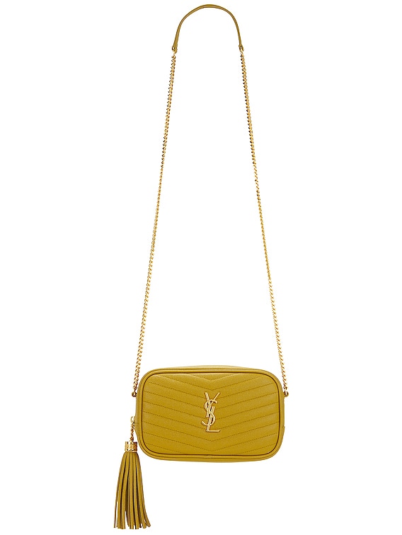 Saint Laurent Toy Loulou Chartreuse Yellow Leather Shoulder Bag New