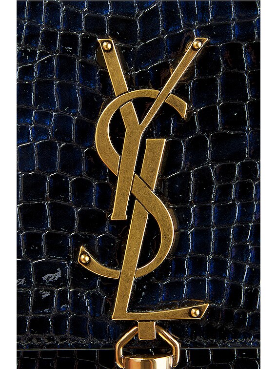 YSL ケイト キャンバス チェーンショルダーバッグ ネイビー スター Saint Laurent KATE バッグ - Blue & Nero | FWRD