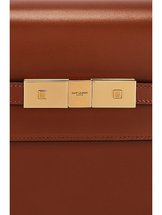 Saint Laurent Medium Manhattan Shoulder Bag in Brick & Dark Ebony