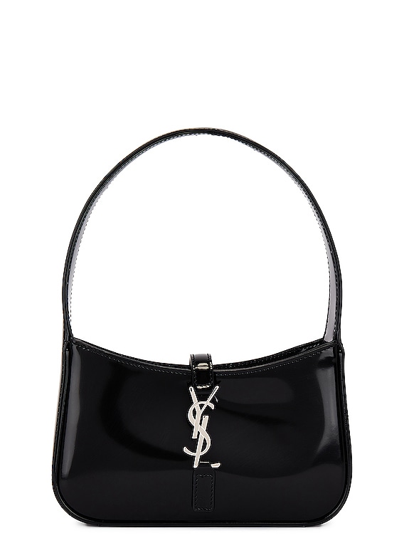 Saint Laurent Le 5A7 Ysl Patent Leather Shoulder Bag Nero