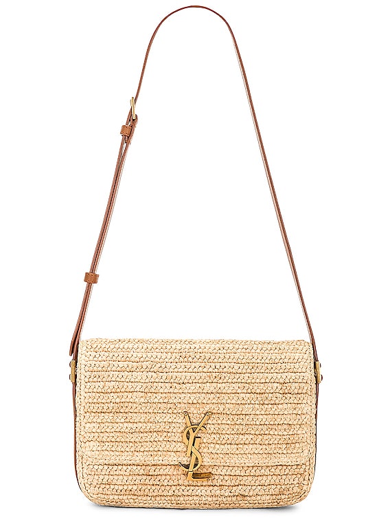 Saint Laurent Solferino Medium Leather Crossbody Bag in Natural