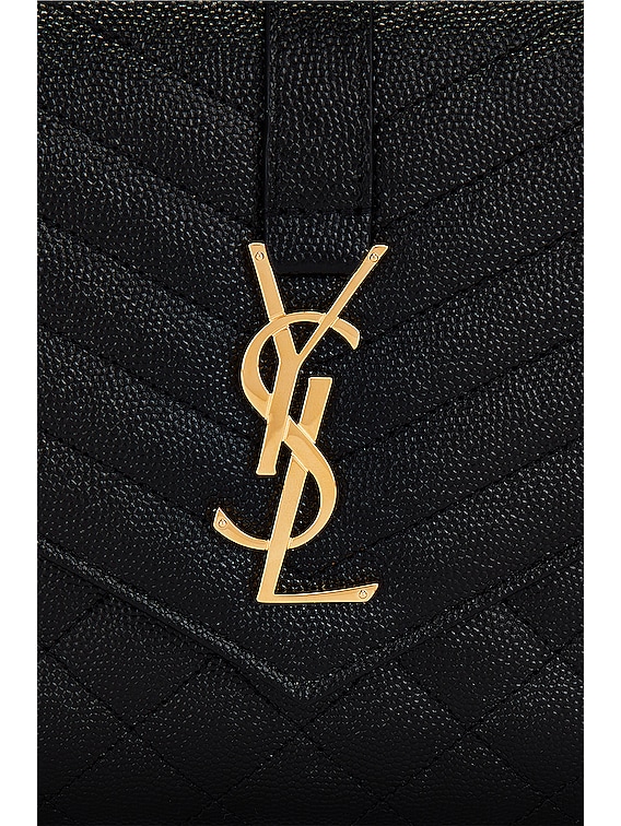 Saint Laurent Envelope Flap Pouch in Noir | FWRD