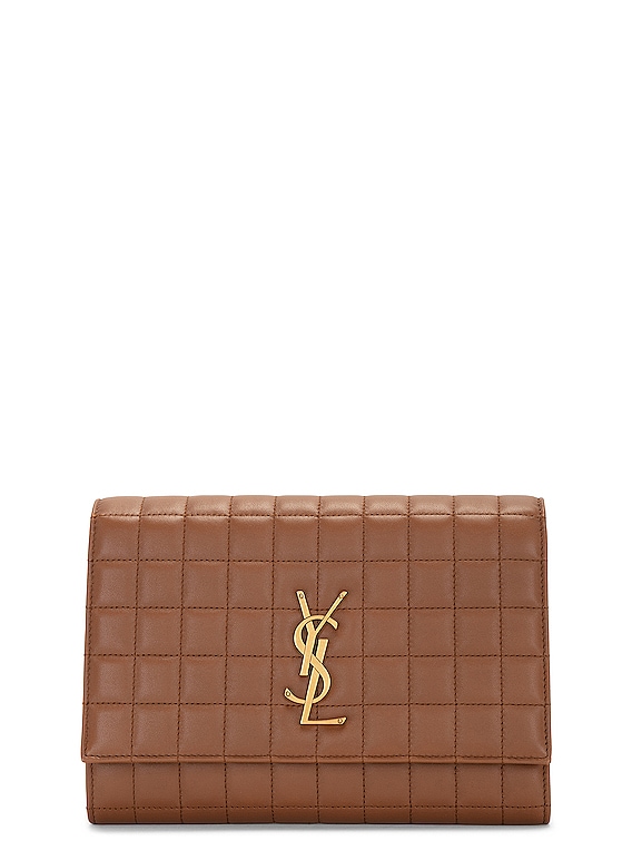 Saint Laurent Cassandre Flap Pouch in Fox | FWRD
