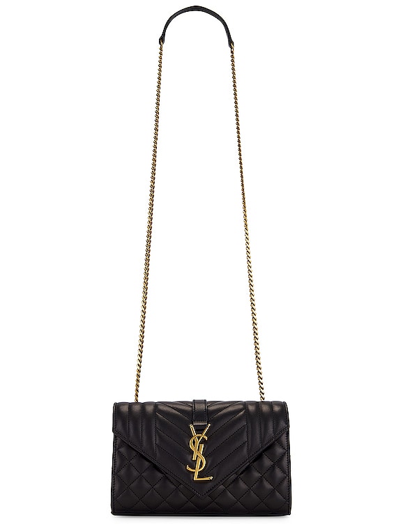 Saint Laurent Monogram Envelope Bag - Black