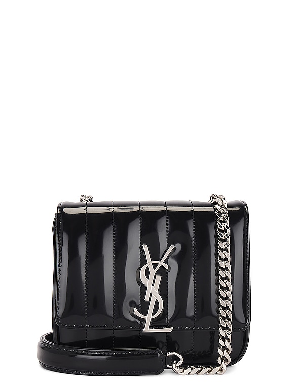 Saint Laurent Sunset Wallet on Chain Silver-tone Mini Black in Smooth  Leather with Silver-tone - US