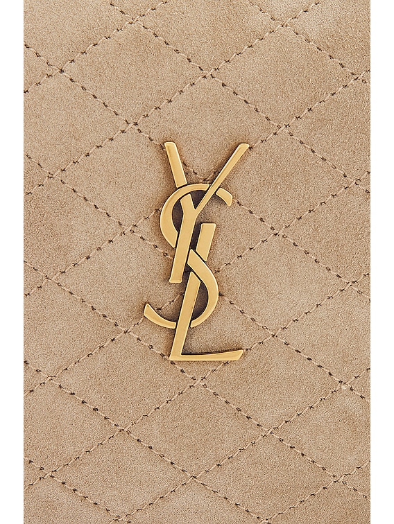 Saint Laurent Gaby Zipped Pouch With Chain Bag in Matt Gold