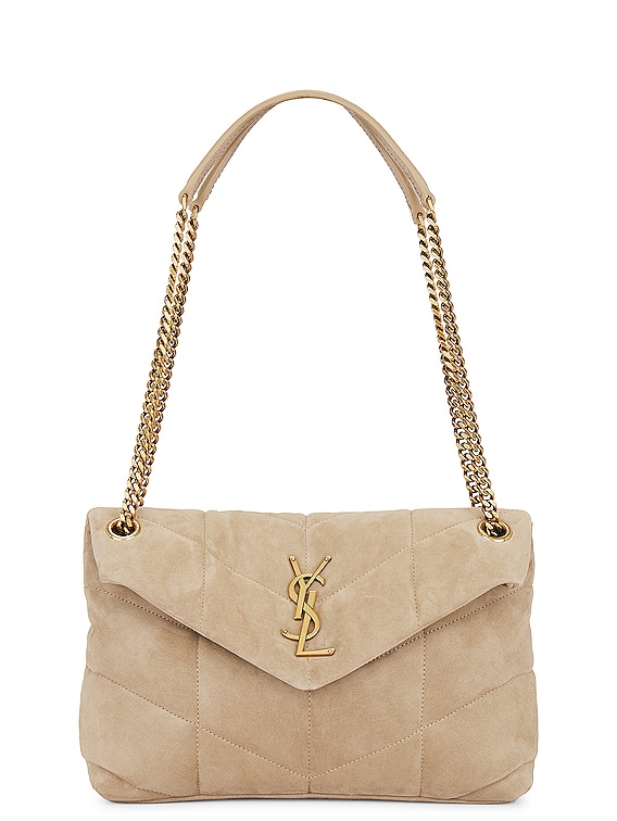 Saint Laurent Mini Cassandra Leather Top Handle Bag in Matt Gold