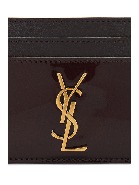 VIP【送料関税込】Saint Laurent CASSANDRE PATENT CARD CASE Saint Laurent Cassandre Matelassé Card Case in Patent