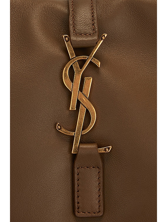 Saint Laurent Le 5 A 7 Padded Shoulder Bag in Dark Peanut | FWRD