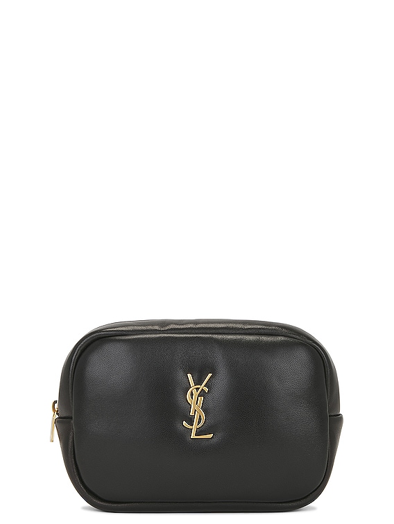 Saint Laurent Mini Cassandre Cosmetic Pouch in Noir | FWRD