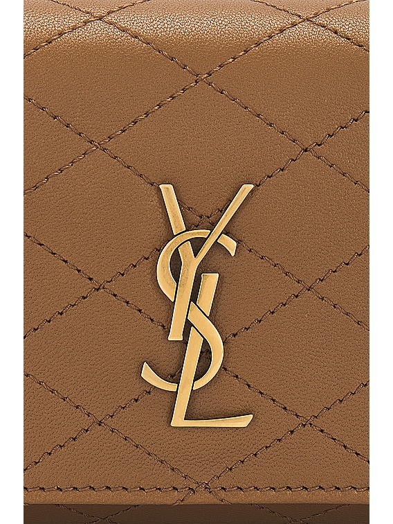 Saint Laurent Gaby Chain Phone Holder Bag in Dark Cork | FWRD