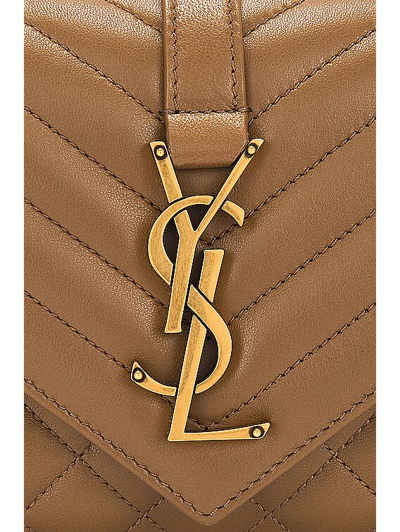 Saint Laurent Small Envelope Chain Bag in Dark Cork | FWRD