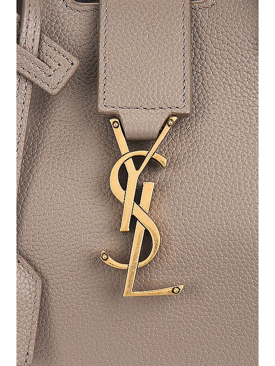 Saint Laurent Baby Downtown YSL Cabas Bag in Greyish Brown | FWRD